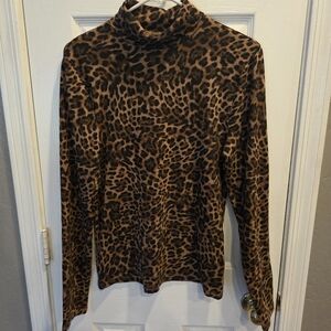 GAP Leopard Print Turtleneck